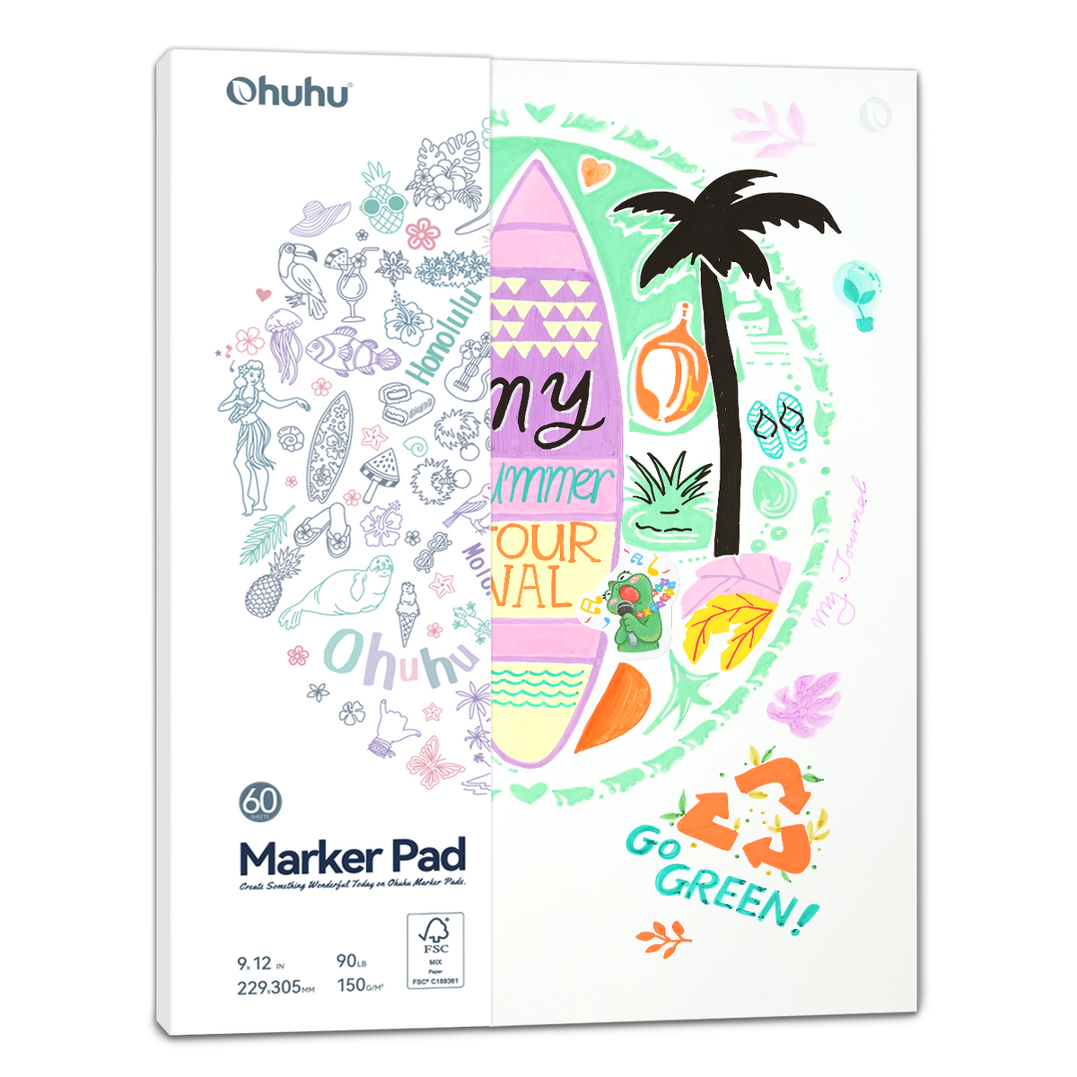 Ohuhu Special Offer - Bleedproof Double-Sided Marker Pad, Glue-Bound