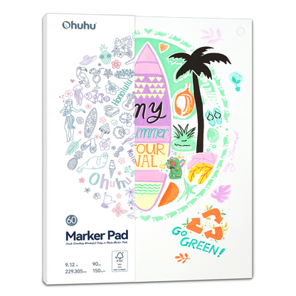 Ohuhu Special Offer - Bleedproof Double-Sided Marker Pad, Glue-Bound