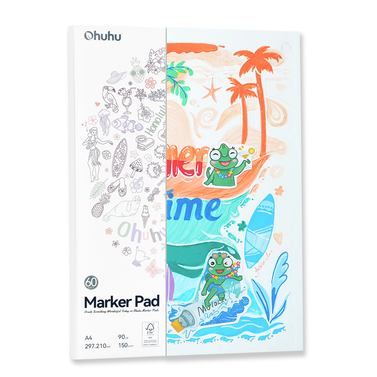 Ohuhu Special Offer - Bleedproof Double-Sided Marker Pad, Glue-Bound