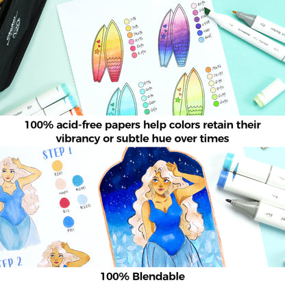 Ohuhu Special Offer - Bleedproof Double-Sided Marker Pad, Glue-Bound