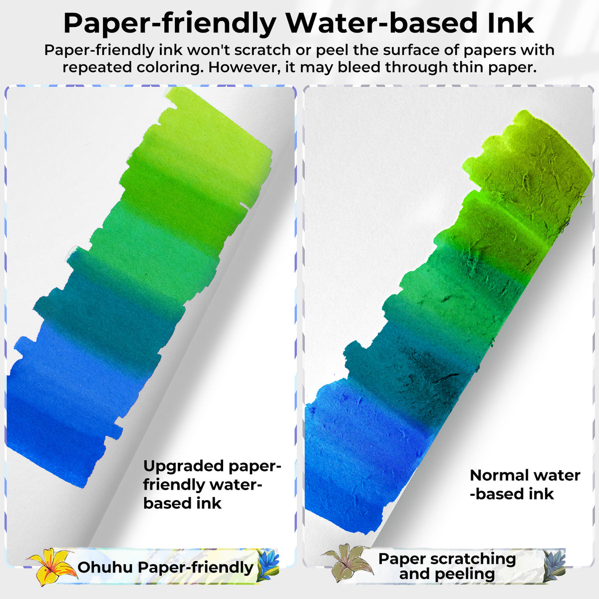 Ohuhu Special Offer - Paper-friendly (No Peeling) Markers Water-based 60 Colors