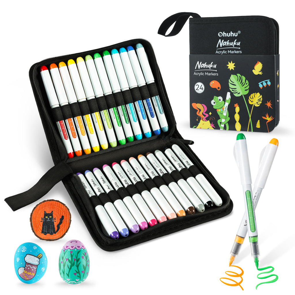 Ohuhu Best Price - Direct-ink Acrylic Markers 24 Colors - Nahuku